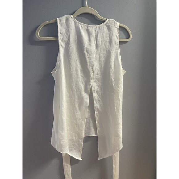 Express Cream V Neck Tank Style Open Back Tie Blouse S - Picture 6 of 8